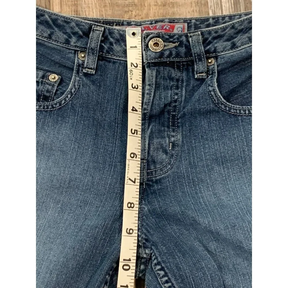 Silver Jeans Flare Pants Womens Size 25/31 Denim Button Fly Mid Rise Blue Cotton - Picture 12 of 15